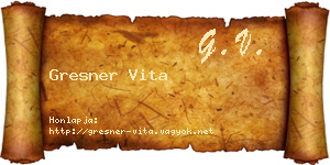 Gresner Vita névjegykártya